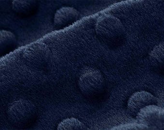 Navy Blue Minky Dimple Dot Fabric, Shannon Cuddle Fabric