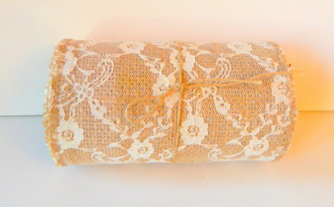 Rustic Lace Ribbon Burlap Lace Wired Ribbon, Rustic Wreath Ribbon (15 Feet) - Etsy