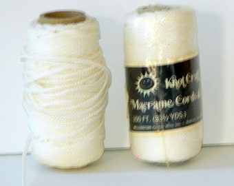 Vintage White Macrame Cord, 2mm Polypropylene Twine, 66 Yards Total