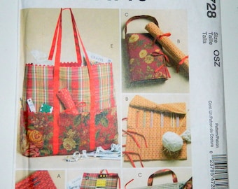 Craft Bag Pattern, McCalls M4728, Tote, Needle Storage Cases