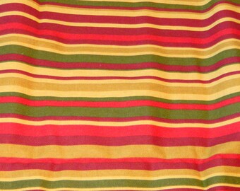 Tkanina bawełniana w paski, 0,33 jarda, resztka materiału, cegła, rdza, kolor zielony (12x44 cale)