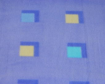 Tela polar antipilling color lavanda con cuadros cuadrados, 3 yardas en total.