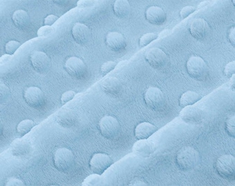 Ljusblå Minky Dimple Dot-tygbit (30,5 x 61 cm)