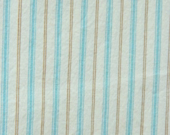 Gestreifter, hellblau-brauner Baumwollstoff für Hemden, Bekleidungsnähstoffe