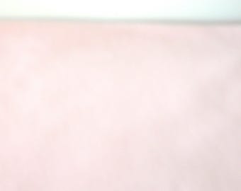 Puede incluir: Una superficie de tela de color rosa pastel claro sólido con una textura suave y uniforme. El material parece suave y de color consistente, llenando todo el marco con un tono pálido y sonrosado que está iluminado uniformemente en toda el área.