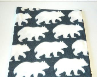 Retazo de tela polar White Bear Blizzard, gris oscuro (17x60 pulgadas)