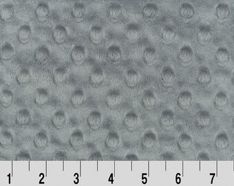 Silver Gray Minky Fabric Remnants, 3-Piece Dimple Dot Cuddle Fabric