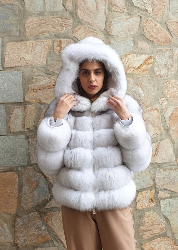 Fur jacket with hood best sale