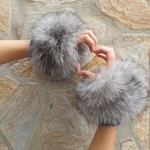 Fur cuffs,real  fur cuffs,fox fur cuffs