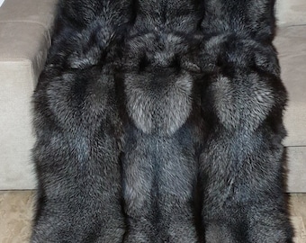 Fur blanket,fox fur blanket,fur throw,luxury blanket