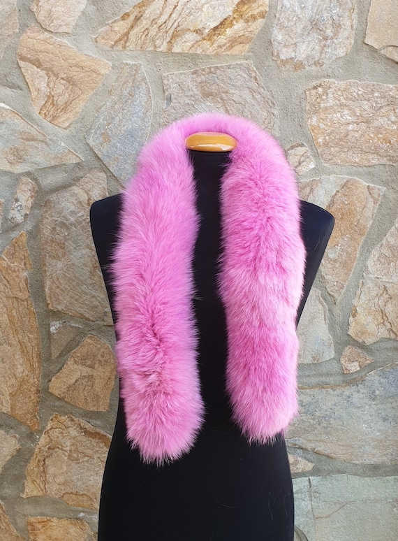 Fur Scarf, Pink Fur Scarf,real Fur - Etsy