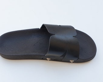 Sandalias de piel, pantuflas de piel, sandalias mullidas, zapatos de piel, sandalias de piel para mujer