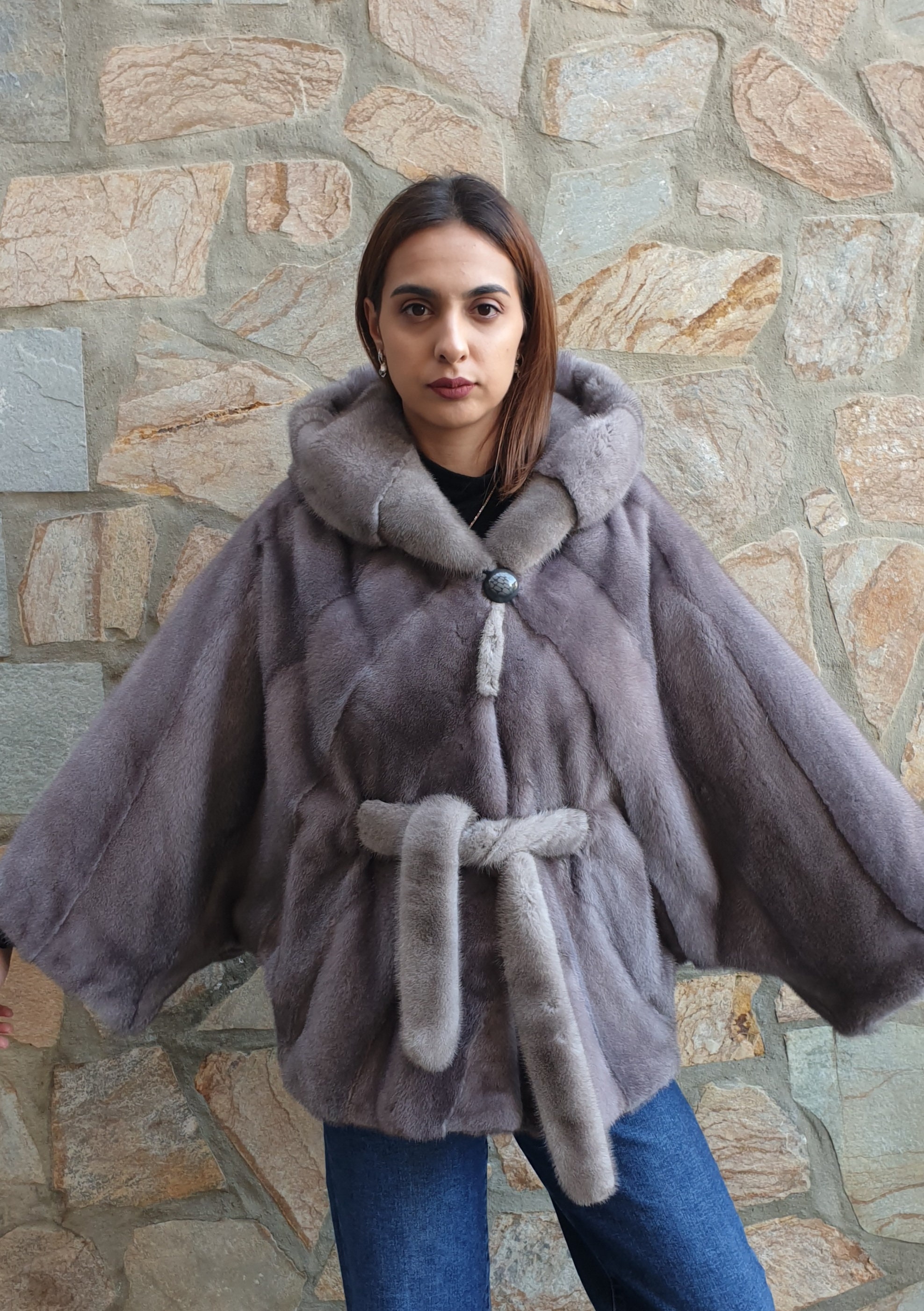 mink poncho cape