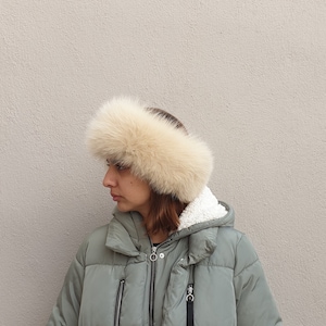 Fur headband,fur neck warmer, fur scarf,real  fox