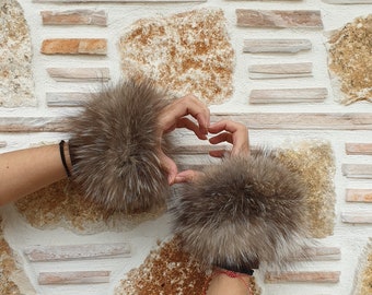 Fur cuffs,real  fur cuffs,fox fur cuffs