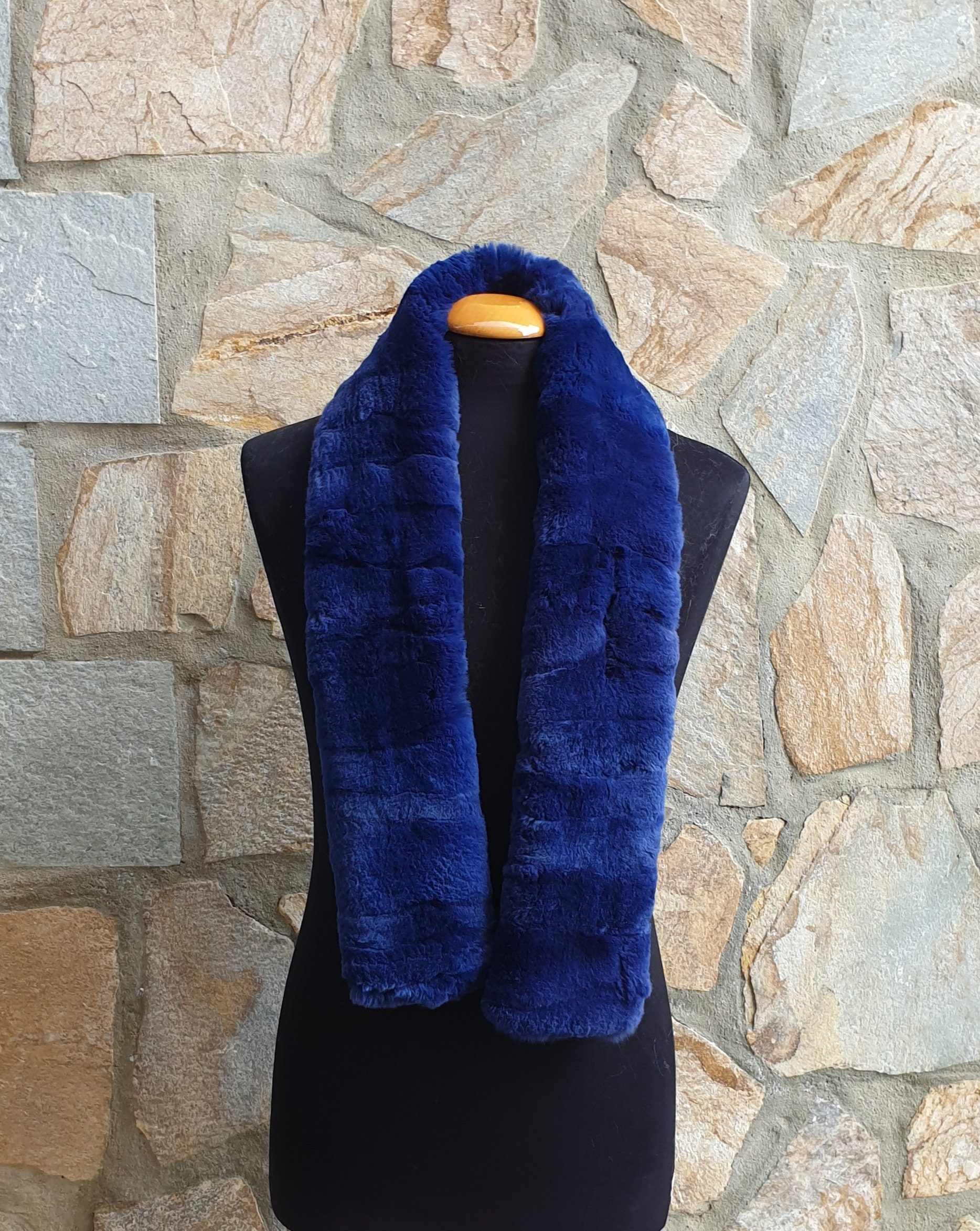 Fur Scarf,blue Rex Rabbit Fur Scarf,real Fur Scarf - Etsy