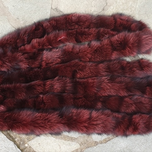 Fur strips,fox fur trims,real red fur strips