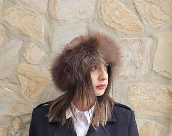 ロシア帽冬の帽子 |キツネの毛皮の帽子 |レディース アビエーター