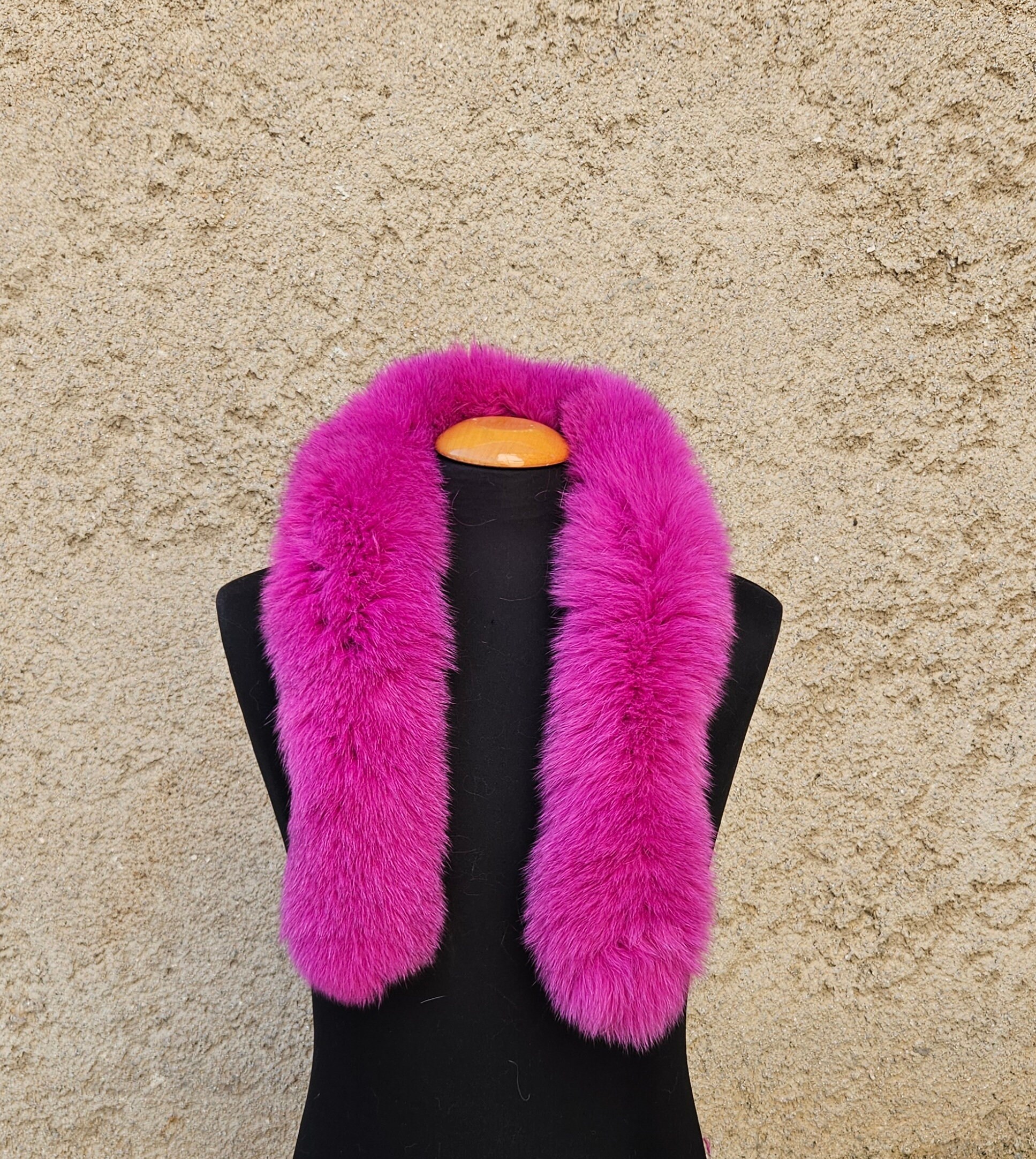 Fur Scarf, Fuchsia Fox Scarf,real Fox Fur - Etsy