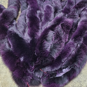Fur strips,purple fox fur trims,real fur trims