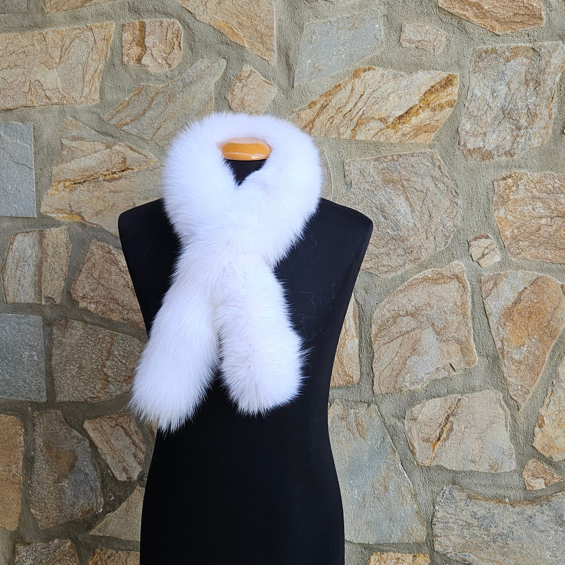 2025年新作入荷 Scarf,fox Fur Scarf, Etsy - Collar Fur White Clothing
