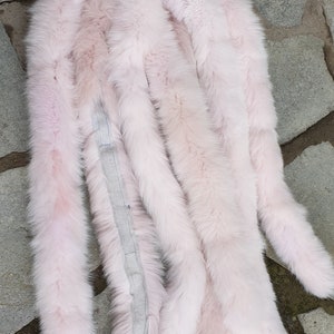 Fur strips,fox fur trims,real fur, light pink
