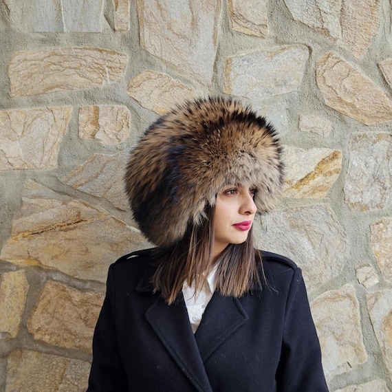 Fur Hat,fin Raccoon Fur Hat,real Fur Hat - Etsy