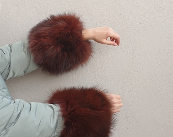 Mankiety futrzane, mankiety, futro z lisa, mankiety futrzane