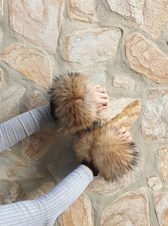 Raccoon fur cuffs deals