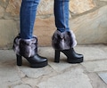 Rex Rabbit Fur Boot Cuffs - Handmade Leg Warmers