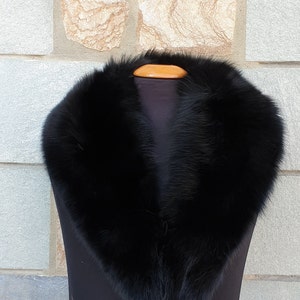 Fur collar, fox fur collar,black fur collar image 9