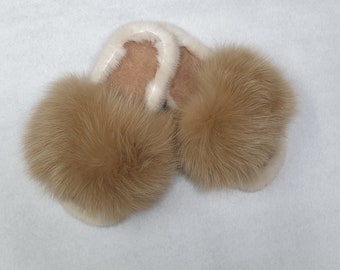 Fur slides,real fox-mink fur slippers,fur slides