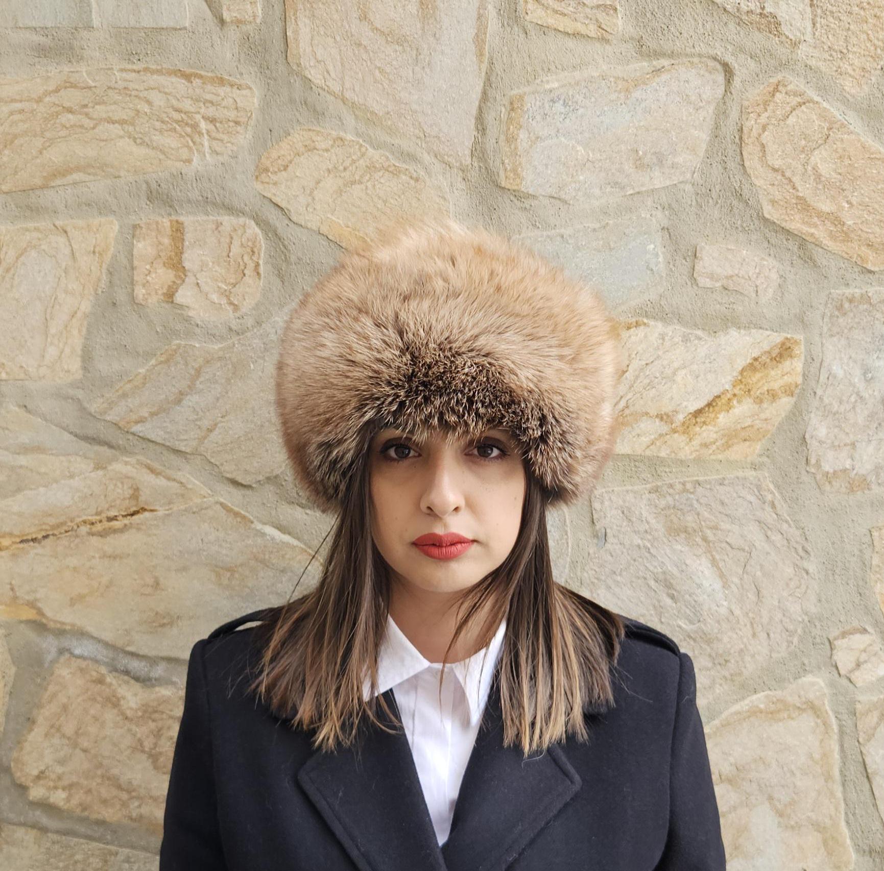 ドゥロワー　本物きつね毛　帽子 ドゥロワー 本物きつね毛 帽子 ドゥロワー 本物きつね毛 帽子