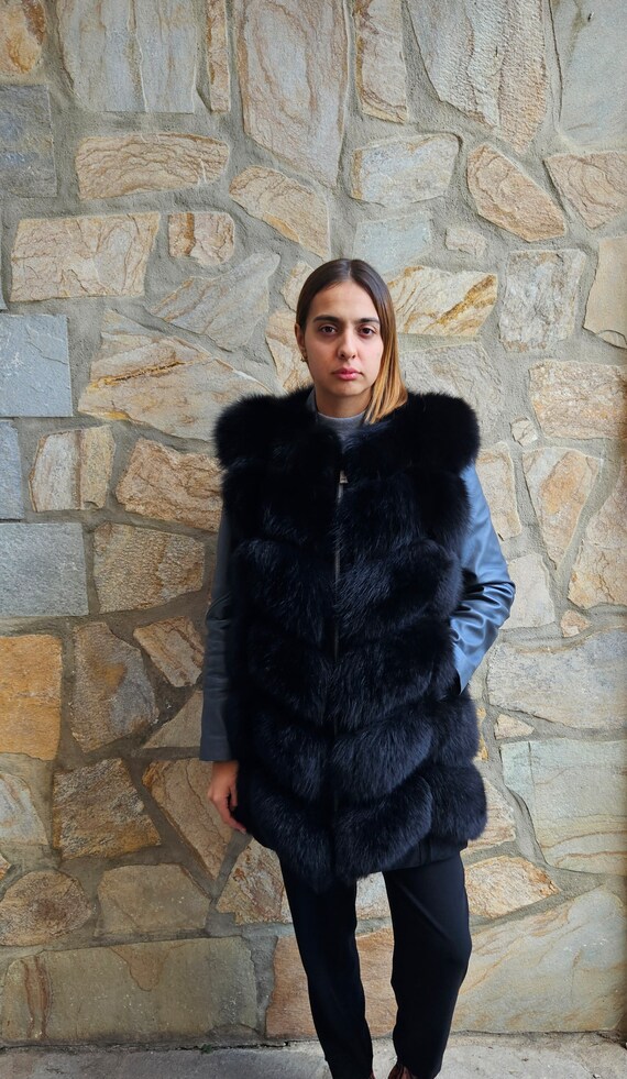 Fox fur deals vest sale