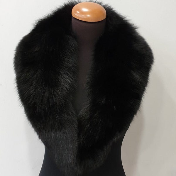 Fur collar, fox fur collar,black fur collar