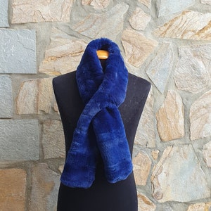 Fur scarf,blue rex rabbit fur scarf,real fur scarf