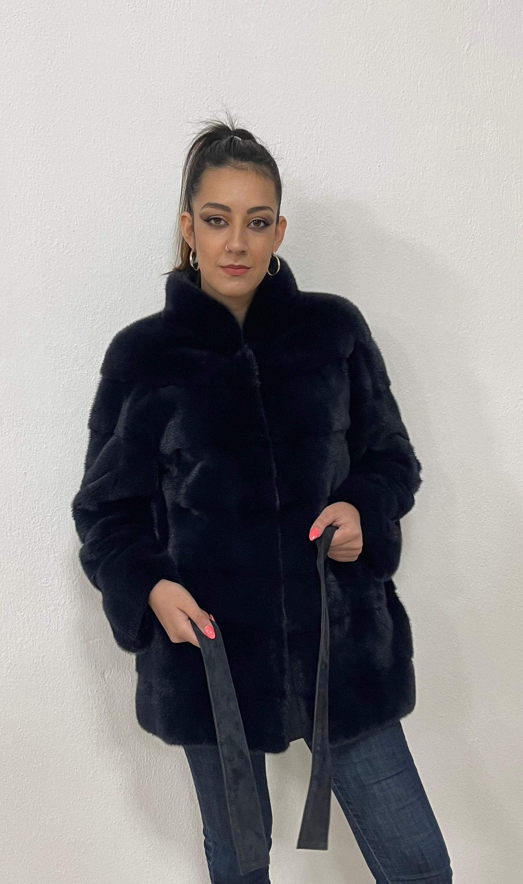 Mink Vest With Hood