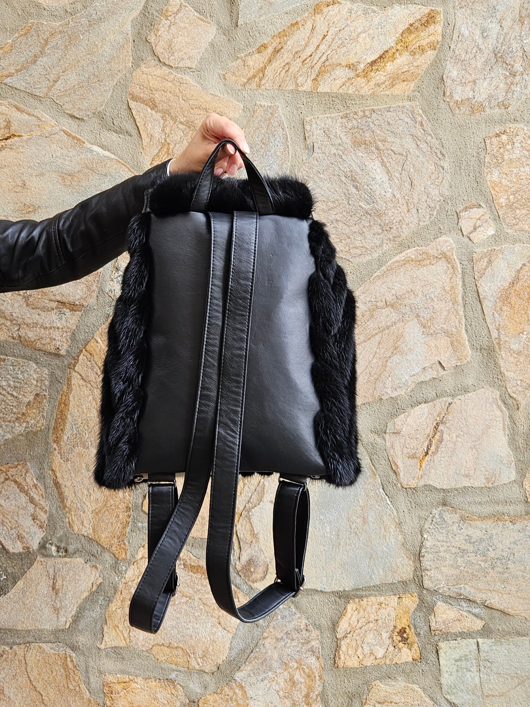 Fur Bag,real Fur Backpack,mink Fur Bag - Etsy
