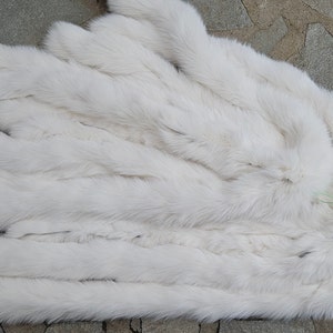 Bande de fourrure, garniture de fourrure de renard, vraies bandes de renard blanc/crème de fourrure image 1