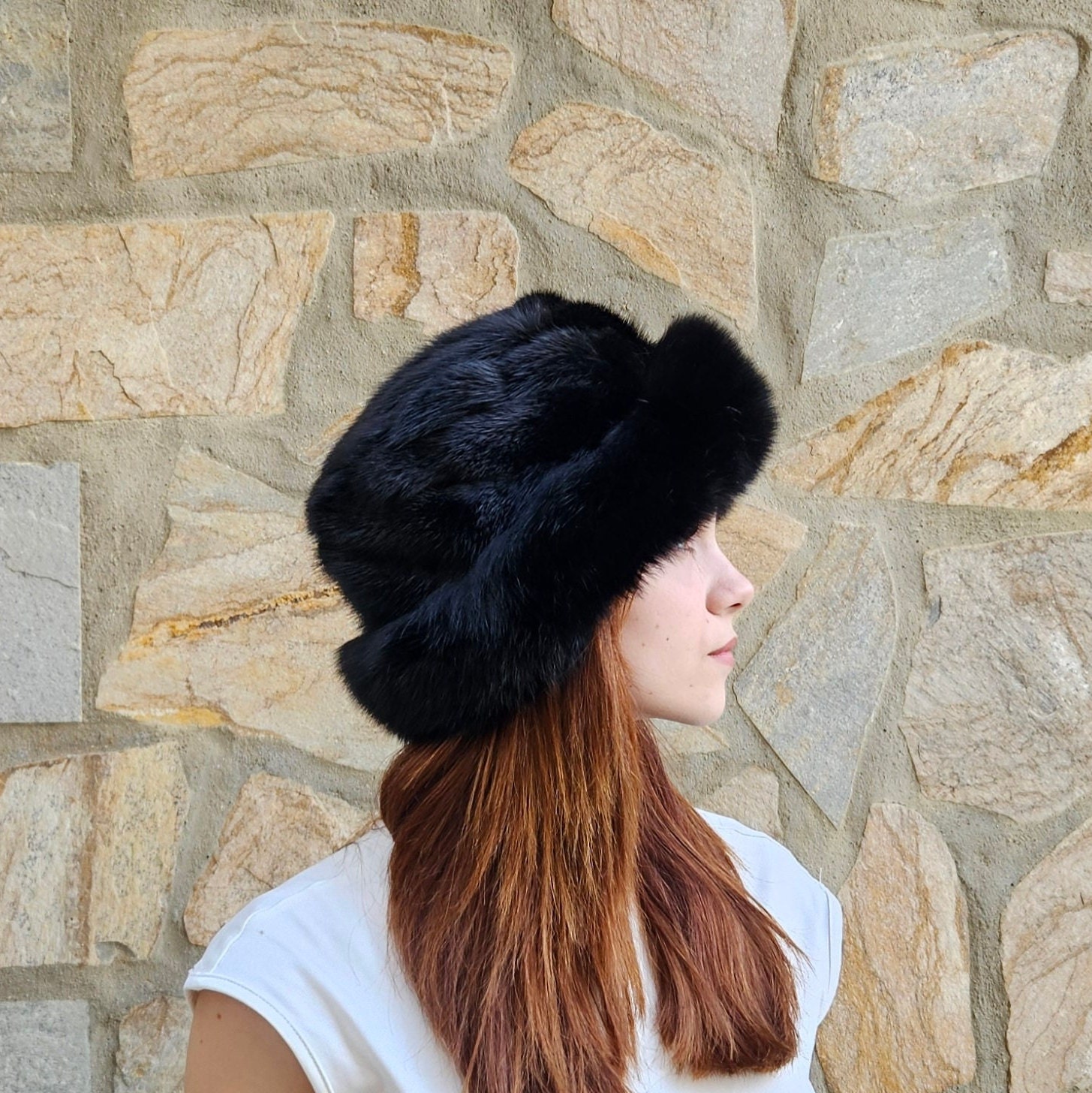 Fur hat,real fur hat,mink-fox fur hat