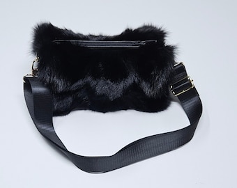 ハンドメイドブラックフォックスファートートバッグ｜レザーショルダー