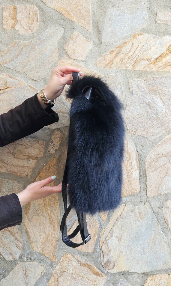 Real Fox Fur Backpack: Handmade Leather Bag - Etsy display picture 1