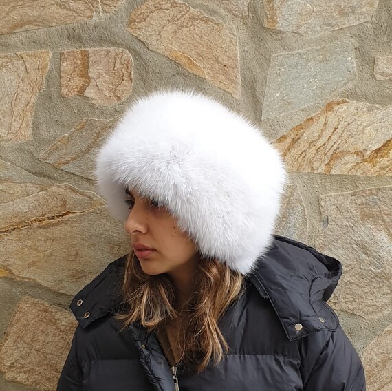Fur Hat,fox Fur Hat,real White Fur Hat - Etsy