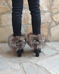 Fur leg cuffs, leg warmers, fur boot cuffs