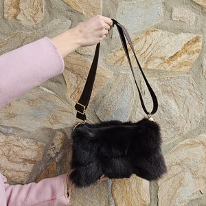 Fox Fur Bag: Real Leather Handmade Purse