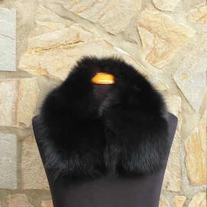 Fur collar, fox fur collar,black fur collar