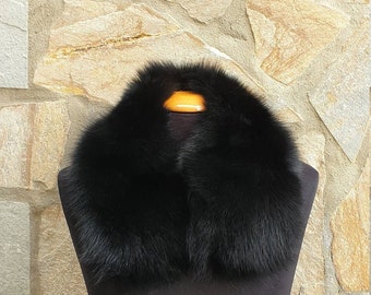 Fur collar, fox fur collar,black fur collar