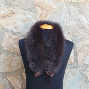 Fur collar, fox fur collar,brown fur collar