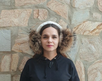Real fur earmuffs,sheepskin fur,ear warmer