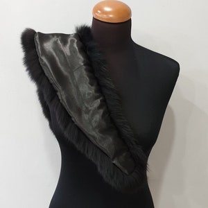 Fur collar, fox fur collar,black fur collar image 6